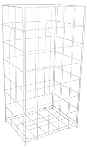 Drahtgitter-Abfallbehälter | Papierkorb | Sammelkorb | weiß | 54 Liter Fassungsvermögen | 63x32cm | kunststoffbeschichtet | faltbar