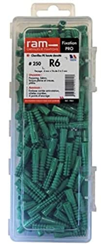 Ram Cheville et Fixations Sans Collerette, 8mm x 39mm, Rouge, Boîte de 100