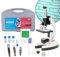 AmScope FBA_M30-ABS-KT1-W Biologisches Mikroskop-Set für Kinder mit 48-Teiliges Metallarm, 120X-240X-300X-480X-600X-1200X, Weiß, 33cm x 15.2cm x 22.9cm