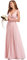 Ever-Pretty Robe Demoiselle d'honneur Femme Longue Décolleté en V en Mousseline de Soie Classique 44 Rose Clair