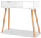 vidaXL Table Console Blanc Stockage Meuble Mobilier Salon Bois de Pin Massif