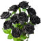 FiveSeasonStuff 10 Stems Real Touch Roses Artificial Flower Silk Roses ‘Petals Feel and Look like Fresh Roses' Bouquet of Flowers Floral Arrangements (Black)