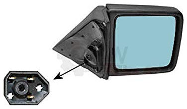 Außenspiegel rechts für W124 Bj. 85-09/88 elektrisch Komplettspiegel