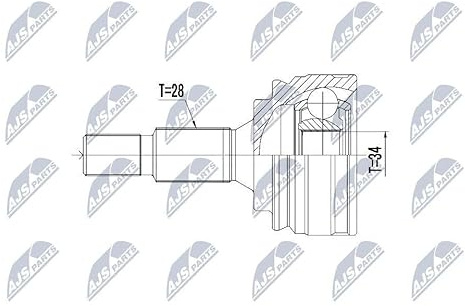 NTY NPZ-PE-031 Joint kit, drive shaft Wheel Side, with retaining ring rear side