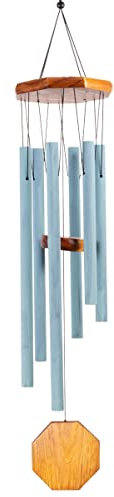 CIM Klangspiel - Harmony Cement Blue - Windspiel Gesamtlänge: 80cm - inkl. S-Haken Aufhängung - wetterfest - mit wohltuenden Klängen