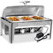 Aprilhp Chafing Dish, Calienta Platos Electrico Calentador Buffet, Acero Inoxidable, Ideale per Buffet, Catering e Fiesta, Mantener la Temperatura de los Alimentos, 9LThree grids