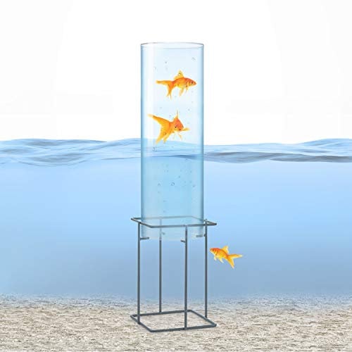 blumfeldt Skydive - Fischturm, Fischsäule, Fisch Dome, Goldfisch-Rohr, Fische, Teich-Gestaltung, Teich-Deko, Acrylglas, Wandstärke: 3 mm, Ø 20 cm, witterungsbeständig, transparent, 87 cm