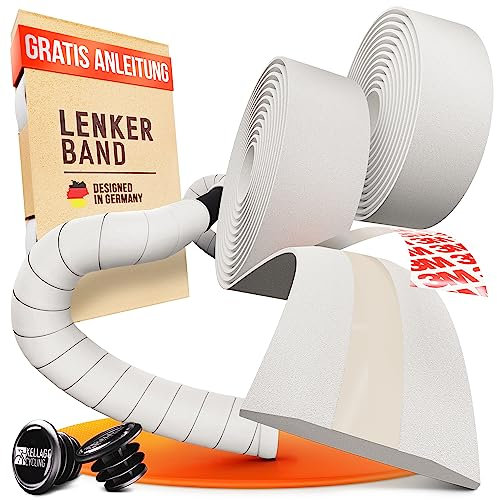 Kellago Lenkerband Rennrad Schwarz [Mit Neuem 3M Klebestreifen] Inkl. E-Book & 4x Klebestreifen - Selbstklebend Fahrrad Lenkerband - Griffband Fahrradlenkerband