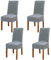 Leeyunbee 4 Pièces Housse de Chaise Moderne élastique, Amovible Lavable Extensible Housses de Chaise de Salle à Manger, Couverture de Chaise pour Décor Salle à Manger, Hôtel et Mariage (Gris Argent)