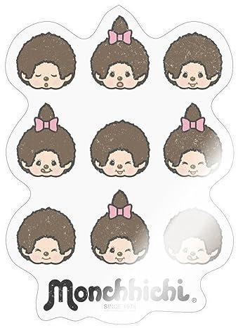 Spreadshirt Monchhichi Gesichter Emotionen Sticker Aufkleber, 10 x 10 cm, Transparent glänzend