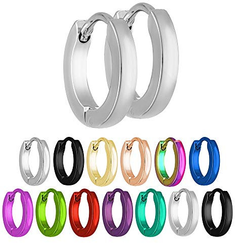 Treuheld® | Schmale Creolen Ohrringe aus Edelstahl | Matt Silber | Größe: 2mm x 13mm