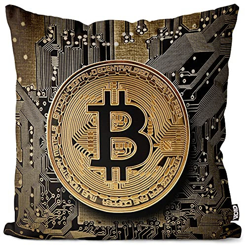 VOID Bitcoin Krypto Digital Kissenbezug Kissenhülle Sofakissen Kissen Deko Outdoor-Kissen Dekokissen, Kissen Größe:40 x 40 cm