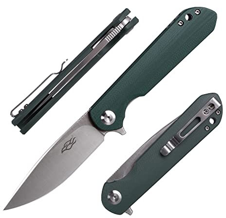 Firebird GANZO FH41S-GB Taschen-Klappmesser D2-Stahlklinge 75mm G10 Anti-Rutsch-Griff mit Clip Camping Jagd Angeln Outdoor EDC-Messer 175mm 72 g (Grün)