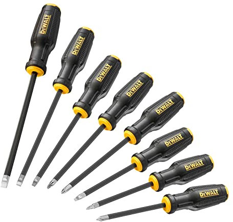 Dewalt MAX FIT® Screwdriver Set, 8 Piece, MAX FIT® Tip Design ensures a Maximum fit in Fasteners and eliminates Stripped Screws