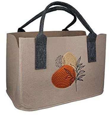 Steinnacher Gilde Handwerk Filztasche Lugato beige Bestickt 26 H x 25 B x 40T Einkaufstasche Shopper