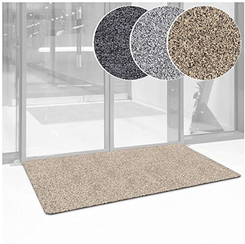 ANRO Schmutzfangteppich Matte Teppich Läufer Flurläufer Bodenbelag Schmutzfangläufer Sauberlaufmatte Meterware Dover Beige 80x120cm