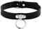 Choker Leder Halsband, Damen Halskette Halsband Choker Tattoo Kette Silber Kreis Anhänger Gothic Punk Rock Einstellbar Collar 42cm