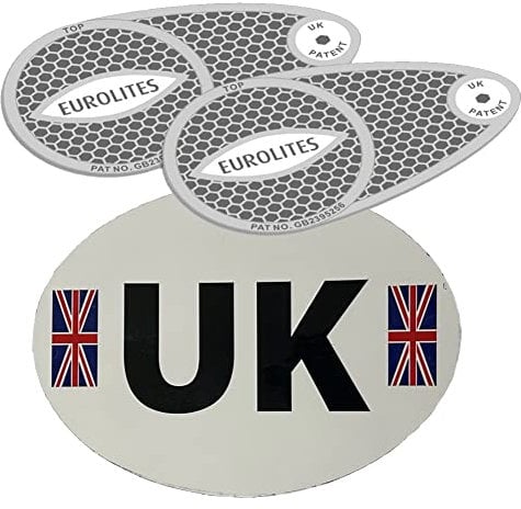 Eurolites Headlight Deflectors & UK Car Sticker