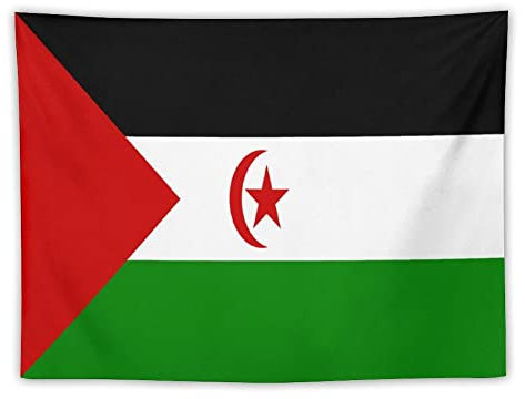 Bodmind Tapiz para Colgar Pared,Individual Étnico Sahara Occidental Bandera Imagen Arte Tela Indie Manta De Pared Colgante Hippie Decoración Bohemia para Dormitorio Universitario Salón Lavandería Hom