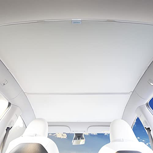 CYBERBEANS Parasol de Techo de Vidrio para Tesla Model Y Accesorios 2024 2025 no se Hunde, Plegable, Cubierta de Aislamiento térmico, Ventana Superior, Bloqueo Solar UV, Pantalla de Calor