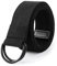 LXMY Gürtel Damen und Herren,Herren Gürtel Ohne Löcher,Stufenlos Verstellbar Canvas Stoff,Schwarzer Doppel D Ringgürtel für Freizeit und Reise