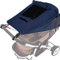 Universal Sonnensegel Kinderwagen, Hantoc Verstellbar Sonnenschutz für Kinderwagen Sonnensegel mit Sichtfenster und Seitenflügel mit UV Schutz 50+ und Wasserdicht Blau