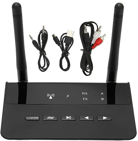 2 en 1 Transmisor Receptor Bluetooth 5.2, Adaptador Emisor Audio Bluetooth AptX Baja Latencia HiFi, Adaptador Bluetooth Audio Jack 3.5mm Aux y Puerto, para PC Coche Avión