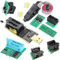 DAOKAI USB Programmer CH341A SOP8 SOIC8 Testclip 1,8 V Adapterplatine SOP8 150 mil 200 mil SOP16 300 mil 24 25 Serie Programmierchips Testsockel-Kit 9-teiliges Set