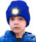 ATNKE Kids LED Beleuchtete Mütze mit Licht,Wiederaufladbare USB 4 LED Laufmütze Extrem Heller Lampe Winter Warme Stricken Mütze Großartig Geschenke für Jungen und Mädchen/Blue