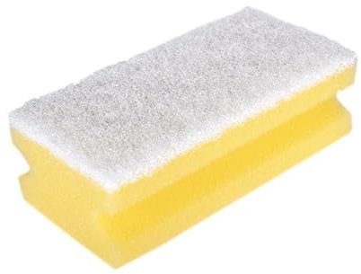 Non-Scratch Finger Gripped Sponge Scourer White, Robert Scott 13x7x4, Pack Of 10, 102425