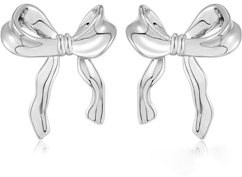 Bow Ohrringe für Frauen Bow Ohrstecker und Bow baumeln Ohrringe mit Hoop Silber Bow Statement Ohrringe Bow Ohrringe Geschenk