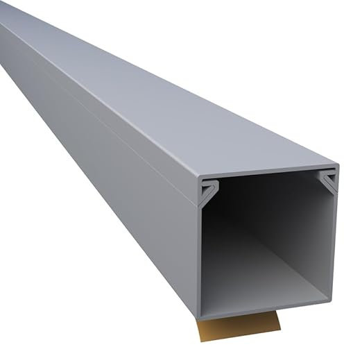 CILSON WDK2525SG 2700170 Kabelkanal Selbstklebend 25x25mm 10m, Grau - 10 Stück 1 m / 1000 mm, Quadratisches Profil, Ordnung und Schutz