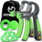 FitBeast Handtrainer Trainingsset (5-teilig), 2 Unterarmgriff Einstellbare Widerstand Handgreifer, Fingerdehner, Griffball & Stressabbau-Griffball für Athleten (Hellgrün)