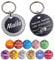 Unikat Branding | Erkennungsmarken im Singlepack | Hund, Katze und Herrchen | Hundemarke personalisiert | Beidseitig mit Gravur | rund | 30 & 35 mm (Gelb, 35mm)