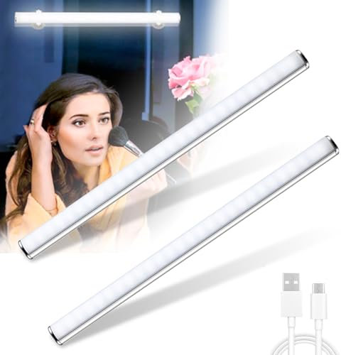 Lixada 2 Stück LED Schminklicht, Tragbare Schminkleuchte Dimmbar Schminklampe Spiegellampe Schminktisch Spiegelleuchte Spiegellicht Lampe Tageslicht