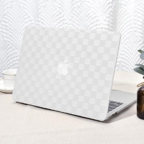 Vozehui Compatibile con MacBook Air 13 pollici Custodia2022 2021 2020 2019 2018 Release A1932 A2179 M1 A2337 Touch ID, Custodia rigida in plastica elegante in pelle Cover trasparente per tastiera, Gri