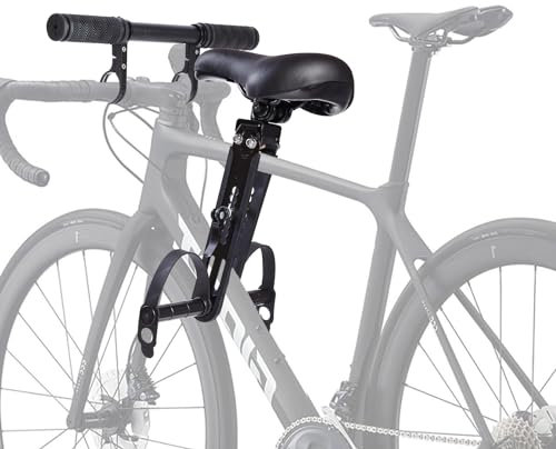 Sewokon bike seat, detachable front mounted bicycle seats for most mountain cycling bikes, come with comfortable handlebars attachment & foot pedals set, 50lbs