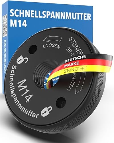 Schnellspannmutter M14 – Werkzeugloses Spannsystem für Winkelschleifer & Trennschleifer – Passend für Schleifscheiben