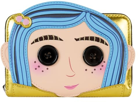 Loungefly Coraline Geldbörse zum 15. Jahrestag Laika-Puppe mit umlaufendem Reißverschluss, mehrfarbig, mit Reißverschluss