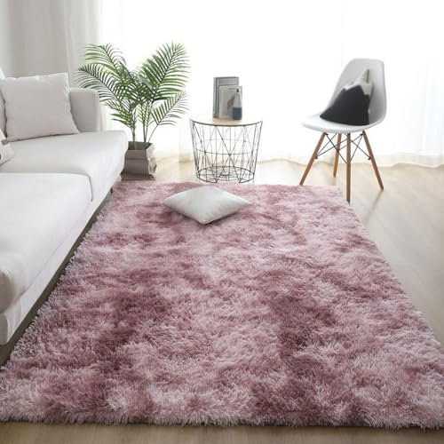 BESTORI Tappeto Salotto Morbido e Soffice Area Rug Grandi Moderni Tappeto da Letto Lavabile Shaggy a Pelo Lungo Peloso per Home Décor, Viola, 50x80cm