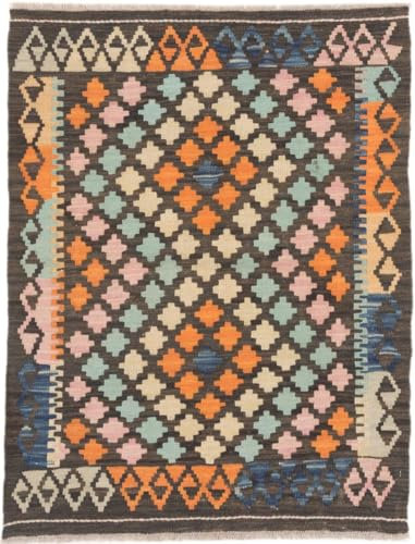 Nain Trading Kelim Afghan 82x104 Handgewebt Orientteppich Teppich Wolle