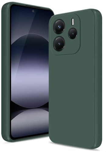 Btstring Hülle für Xiaomi Redmi Note 14 5G, Grün | Hochwertiges Silikon Case, Ganzkörper Handyhülle, Seidig-Weicher Berühren, Kratzfestes Weiches Mikrofaserfutter