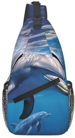 Crossover Single Chest Rucksack Delphin Meerestier Männerhandtasche Multipurpose Umhängetaschen Diebstahlsichere Herrentaschen Für Wandern Joggen Outdoor Sportarten