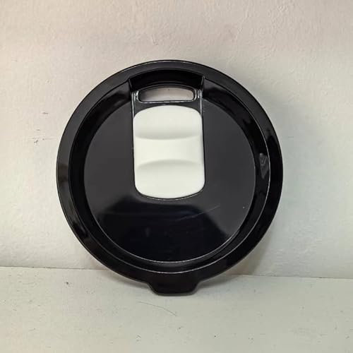 Magnetic Slider Replacement Lid Compatible with Ember First and Second Generation Mugs, 14 oz, Splash-Proof, White Sliding Cover, Black