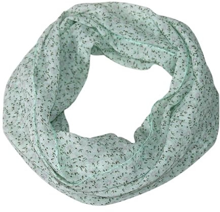 beybey® Blümchen Damen Loop Schal aus Seide und Baumwolle und in herrlichen Farben. (mint)