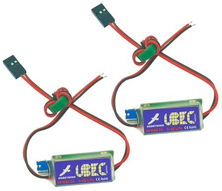 ZHUOYUEFSC 2PCS RC Schermo Completo Schermato Anti-Interferenza Interruttore Alimentatore BEC Commutabile UBEC 6.0-25.2v Ingresso/5V/6v Uscita Regolabile BEC per FPV Camera Servo Alimentazione