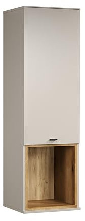 trendteam smart living - Sao Paulo - Hängeschrank - Kashmir (Beige)/Evoke Eiche - Wohnzimmerschrank mit 2 verstellbaren Einlegeböden - (BxHxT) 40 x 130 x 37 cm - Soft-Close Tür