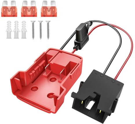 Battery Adapter 18V for Power Wheels Adapter Compatible with Milwaukee 18V Battery with Wire Harness Connector Compatible with 12 Volt Power Wheel, 12AWG Wire with 40A Fuse