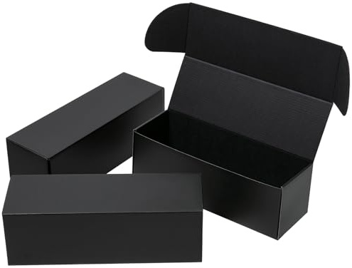 Timirog Versandkartons aus Wellpappe, 30,5 x 10,2 x 10,2 cm, Schwarz, 25 Stück