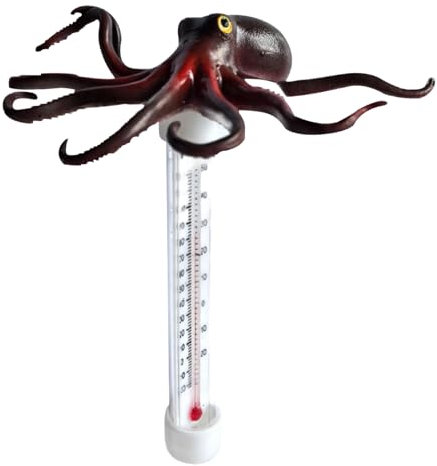 Thermomètres de Piscine - Grands Thermomètres Flottants avec Affichage XXL,Design Poulpe Écran Large Étanche Pour Aquarium Spa Jardin